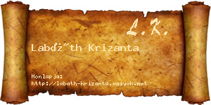 Labáth Krizanta névjegykártya